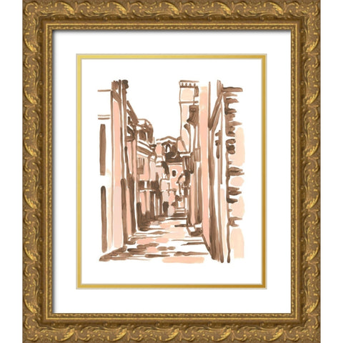 Blush Architecture Study VI Gold Ornate Wood Framed Art Print with Double Matting by Vess, June Erica