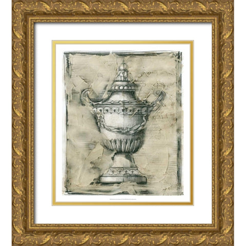 Printed Decorative Ornament IV Gold Ornate Wood Framed Art Print with Double Matting by Harper, Ethan