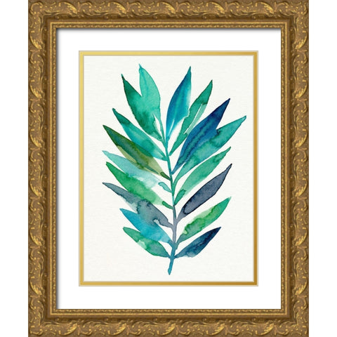 Palm Frond Flow II Gold Ornate Wood Framed Art Print with Double Matting by Warren, Annie