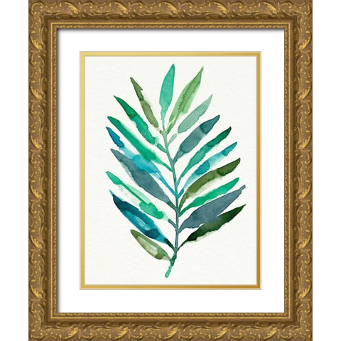 Palm Frond Flow IV Gold Ornate Wood Framed Art Print with Double Matting by Warren, Annie