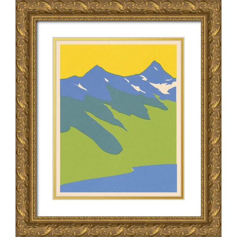 Bright Glacial Lake II Gold Ornate Wood Framed Art Print with Double Matting by Green, Jacob