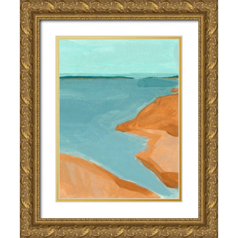 Out on the Sandbar I Gold Ornate Wood Framed Art Print with Double Matting by Green, Jacob