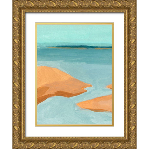 Out on the Sandbar IV Gold Ornate Wood Framed Art Print with Double Matting by Green, Jacob