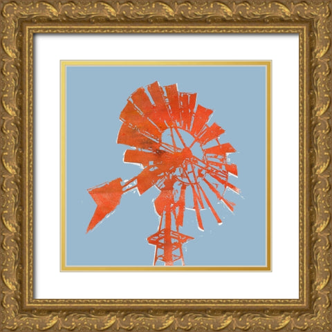 Rusty Windmill I Gold Ornate Wood Framed Art Print with Double Matting by Green, Jacob