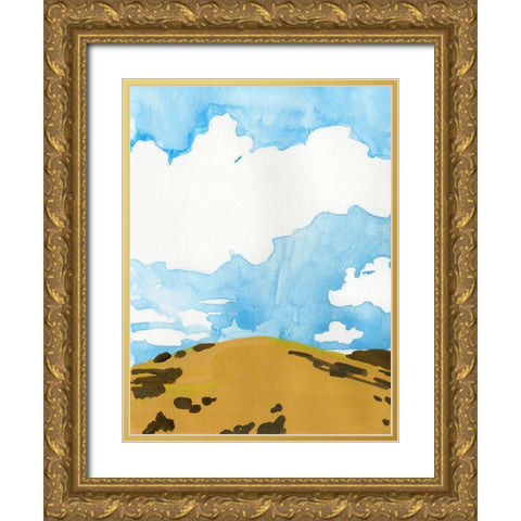 Summer Knoll I Gold Ornate Wood Framed Art Print with Double Matting by Green, Jacob