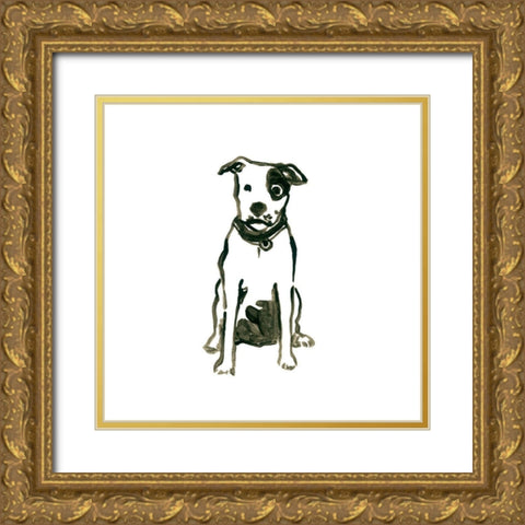 Canine Cameo V Gold Ornate Wood Framed Art Print with Double Matting by Vess, June Erica