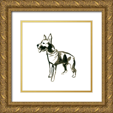 Canine Cameo VII Gold Ornate Wood Framed Art Print with Double Matting by Vess, June Erica