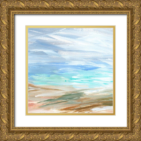 Sand Strokes I Gold Ornate Wood Framed Art Print with Double Matting by Warren, Annie