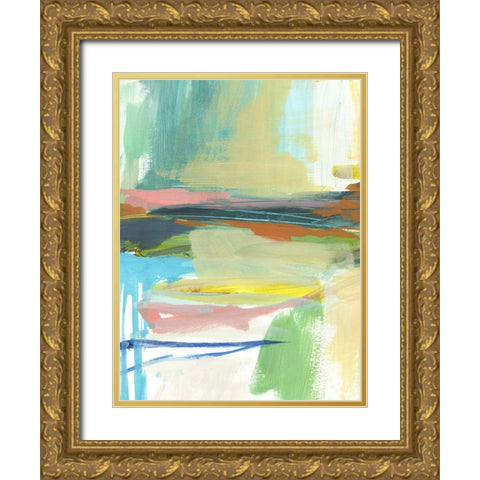 Radiant Horizon III Gold Ornate Wood Framed Art Print with Double Matting by Warren, Annie