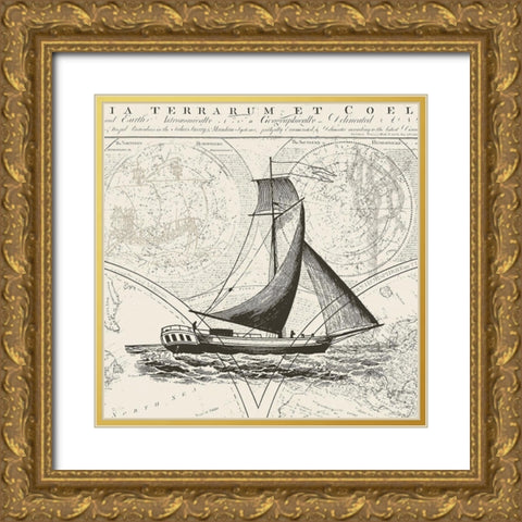 Anchors Away IV Gold Ornate Wood Framed Art Print with Double Matting by Barnes, Victoria