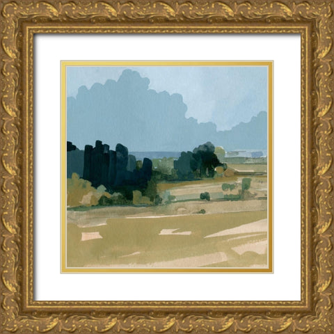 Muted Distant Shoreline I Gold Ornate Wood Framed Art Print with Double Matting by Caroline, Emma