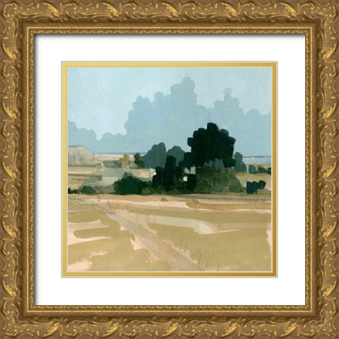 Muted Distant Shoreline II Gold Ornate Wood Framed Art Print with Double Matting by Caroline, Emma