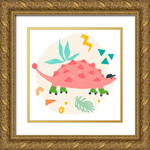 Rollin Dino IV Gold Ornate Wood Framed Art Print with Double Matting by Vess, June Erica