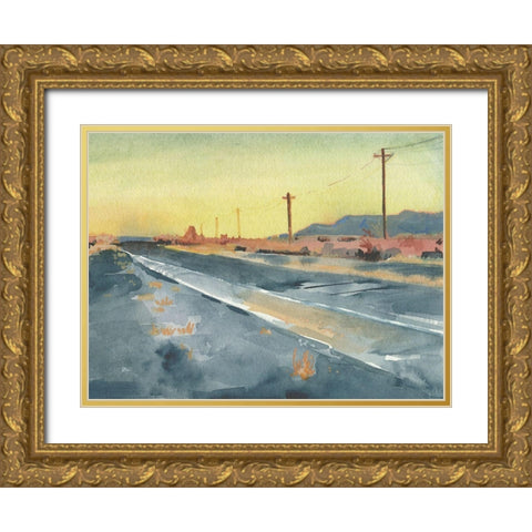 Deserted Highway I Gold Ornate Wood Framed Art Print with Double Matting by Parker, Jennifer Paxton