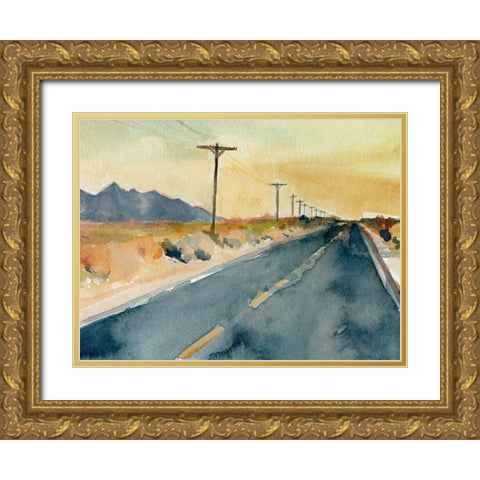 Deserted Highway II Gold Ornate Wood Framed Art Print with Double Matting by Parker, Jennifer Paxton