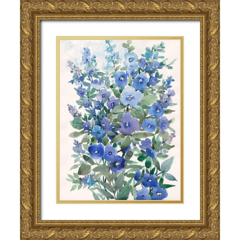 A Patch of Wildflowers I Gold Ornate Wood Framed Art Print with Double Matting by Nichols, Tim