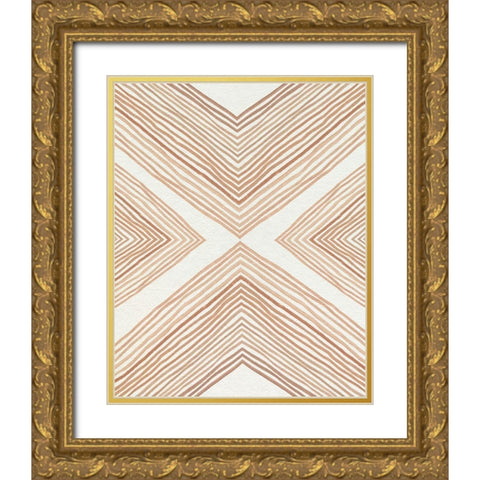 Diametric Clementine I Gold Ornate Wood Framed Art Print with Double Matting by Caroline, Emma
