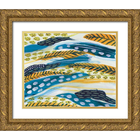 Feathery II Gold Ornate Wood Framed Art Print with Double Matting by Wang, Melissa
