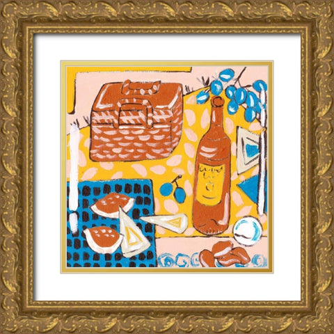 Picnic Day III Gold Ornate Wood Framed Art Print with Double Matting by Wang, Melissa
