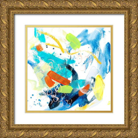 Wave and Bubbles III Gold Ornate Wood Framed Art Print with Double Matting by Wang, Melissa