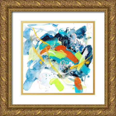Wave and Bubbles IV Gold Ornate Wood Framed Art Print with Double Matting by Wang, Melissa