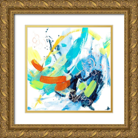Wave and Bubbles V Gold Ornate Wood Framed Art Print with Double Matting by Wang, Melissa