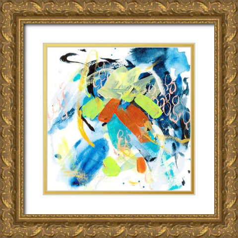 Wave and Bubbles VI Gold Ornate Wood Framed Art Print with Double Matting by Wang, Melissa