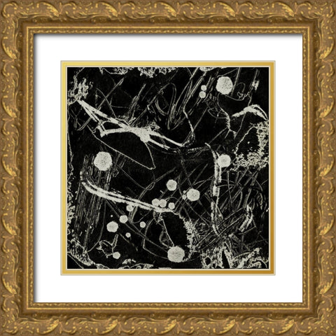 Ink Line Abstract I Gold Ornate Wood Framed Art Print with Double Matting by Wang, Melissa