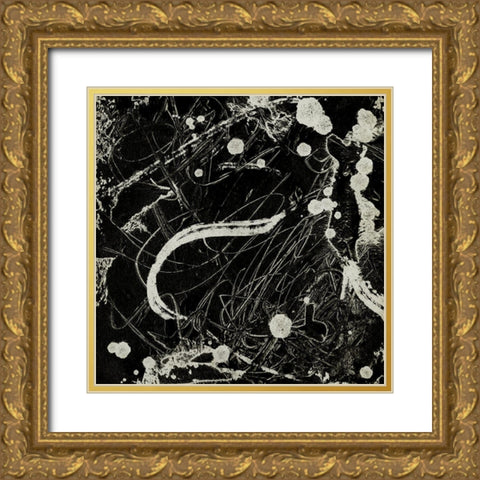 Ink Line Abstract V Gold Ornate Wood Framed Art Print with Double Matting by Wang, Melissa