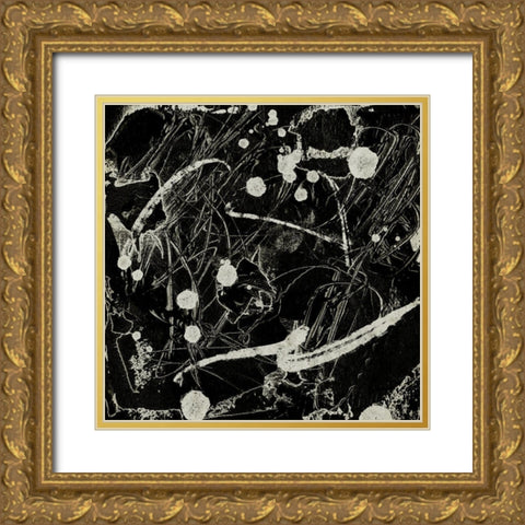 Ink Line Abstract VI Gold Ornate Wood Framed Art Print with Double Matting by Wang, Melissa