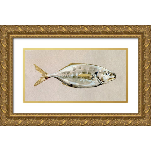 Fresh Fish Study I Gold Ornate Wood Framed Art Print with Double Matting by Caroline, Emma