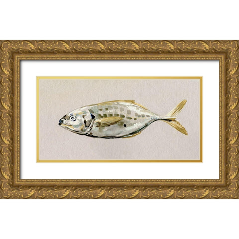 Fresh Fish Study II Gold Ornate Wood Framed Art Print with Double Matting by Caroline, Emma