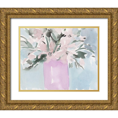 Broken Flowers II Gold Ornate Wood Framed Art Print with Double Matting by Wang, Melissa