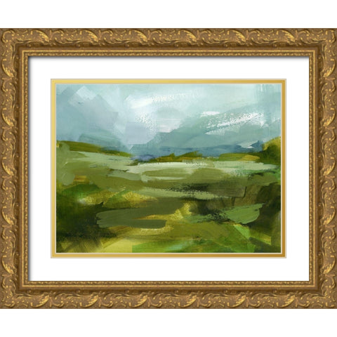 Emerald View II Gold Ornate Wood Framed Art Print with Double Matting by Barnes, Victoria