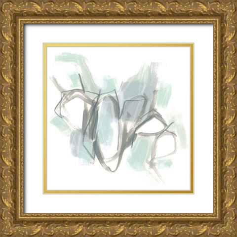 Frost Lichen II Gold Ornate Wood Framed Art Print with Double Matting by Vess, June Erica