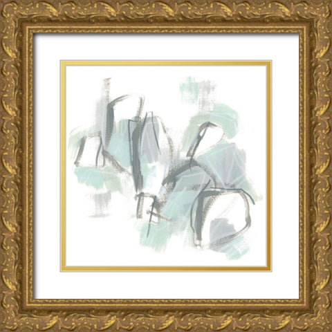 Frost Lichen III Gold Ornate Wood Framed Art Print with Double Matting by Vess, June Erica