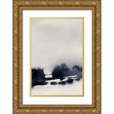 Ink Bleed Landscape II Gold Ornate Wood Framed Art Print with Double Matting by Caroline, Emma