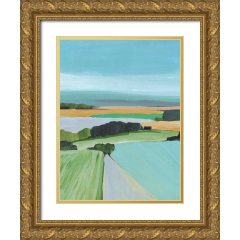 Bright Colored Countryside III Gold Ornate Wood Framed Art Print with Double Matting by Warren, Annie