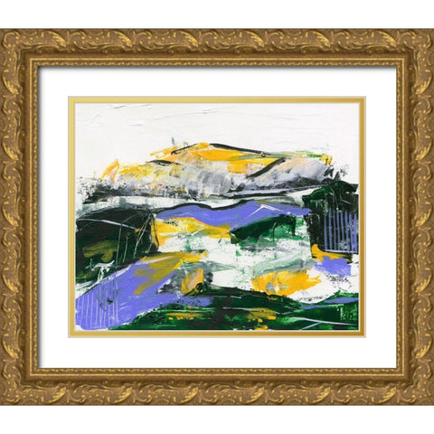 Silent Mountain I Gold Ornate Wood Framed Art Print with Double Matting by Wang, Melissa