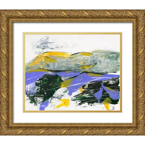 Silent Mountain IV Gold Ornate Wood Framed Art Print with Double Matting by Wang, Melissa