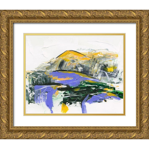 Silent Mountain V Gold Ornate Wood Framed Art Print with Double Matting by Wang, Melissa