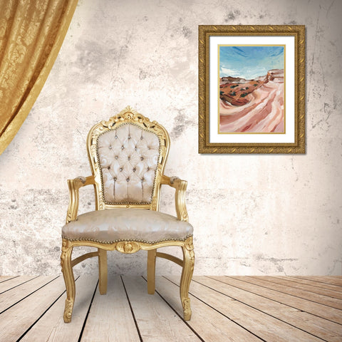 Impasto Plateau II Gold Ornate Wood Framed Art Print with Double Matting by Parker, Jennifer Paxton