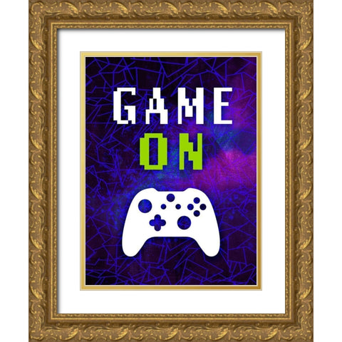 Its Game On II Gold Ornate Wood Framed Art Print with Double Matting by Barnes, Victoria