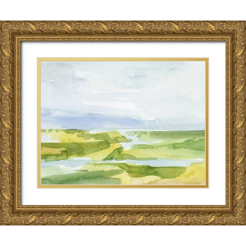 Watery Lowlands III Gold Ornate Wood Framed Art Print with Double Matting by Barnes, Victoria