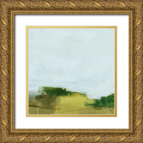 Rolling Hillside Impression I Gold Ornate Wood Framed Art Print with Double Matting by Barnes, Victoria