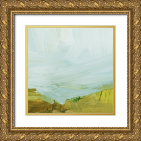 Rolling Hillside Impression II Gold Ornate Wood Framed Art Print with Double Matting by Barnes, Victoria