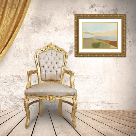 Stacked Landscape III Gold Ornate Wood Framed Art Print with Double Matting by Barnes, Victoria