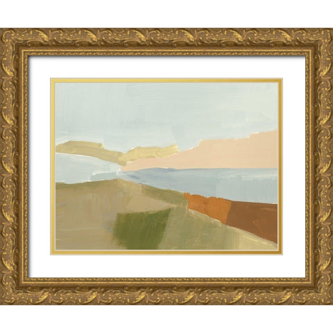 Stacked Landscape III Gold Ornate Wood Framed Art Print with Double Matting by Barnes, Victoria