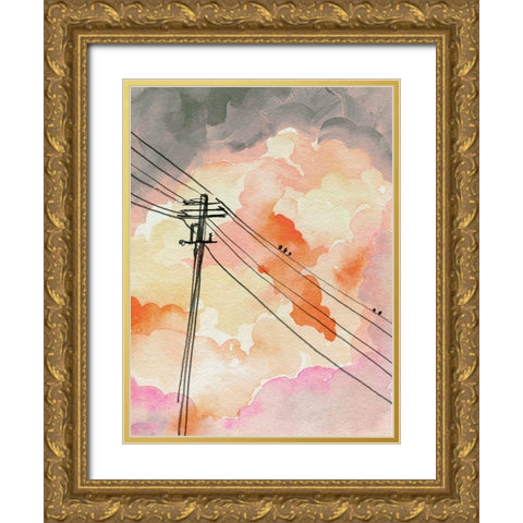 Cloudy Communication II Gold Ornate Wood Framed Art Print with Double Matting by Parker, Jennifer Paxton