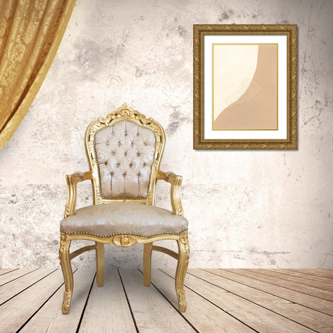 Custom Neutral Stitches I Gold Ornate Wood Framed Art Print with Double Matting by Moore, Regina